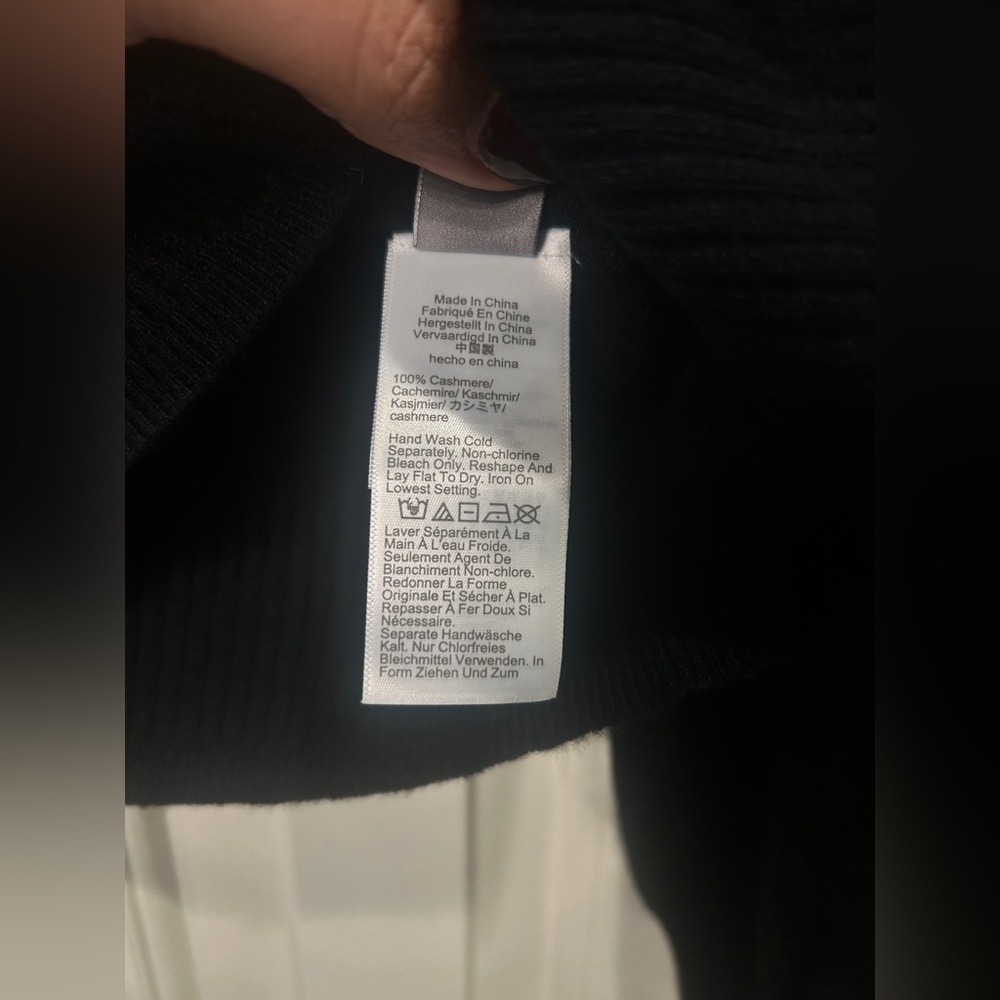 J. Crew Cashmere Shrunken Crewneck Sweater Long Sleeve Black BG654 XL- SEE PICS - Picture 5 of 11